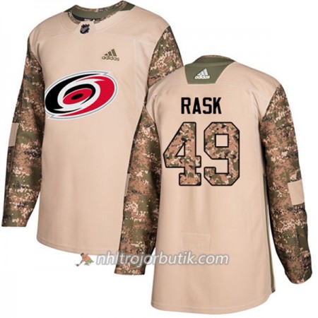 Män Ishockey Carolina Hurricanes Tröja Victor Rask 49 Adidas 2017-2018 Camo Veterans Day Practice Authentic